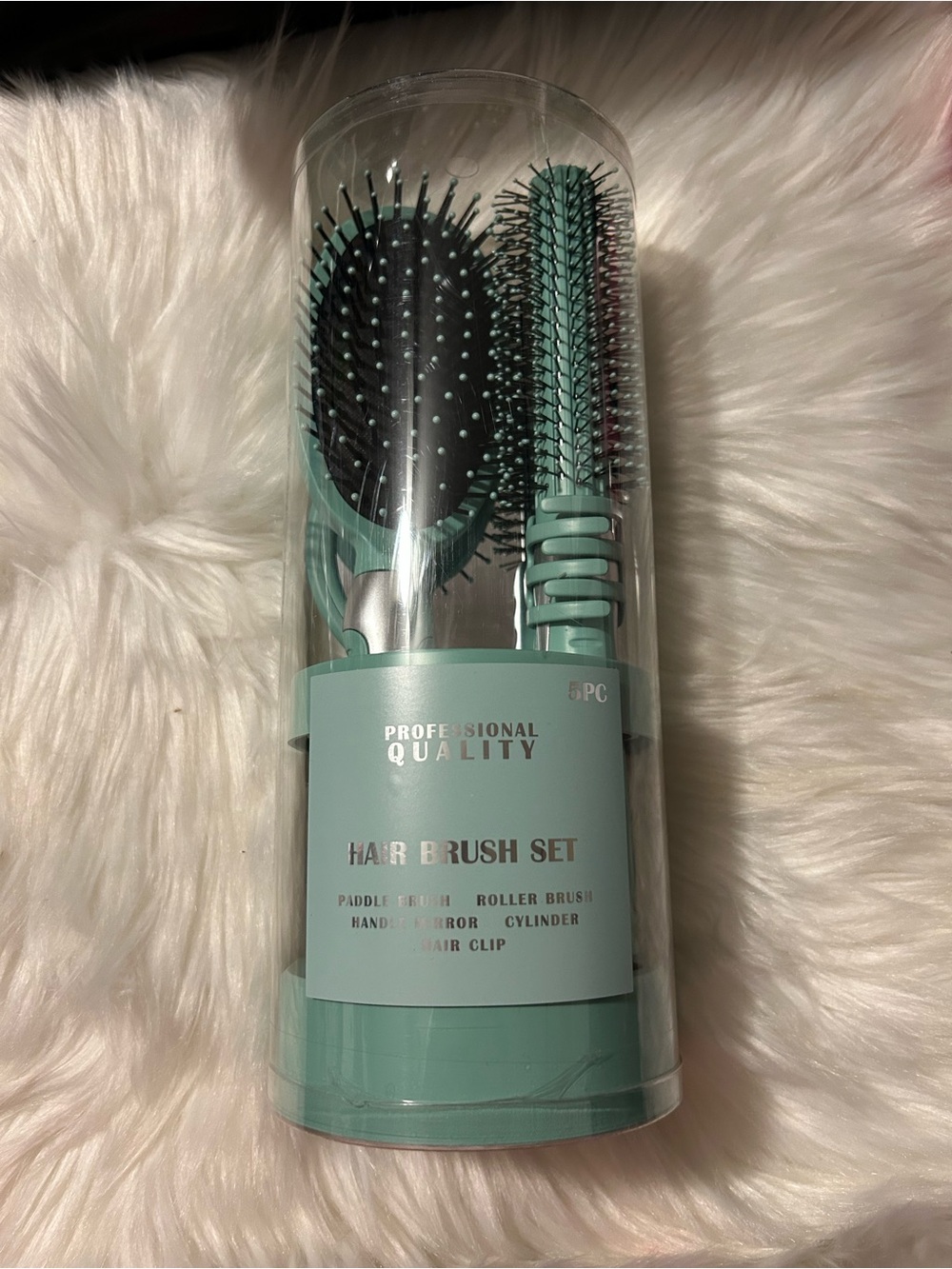 6-Piece Mint Green Hair Brush Set